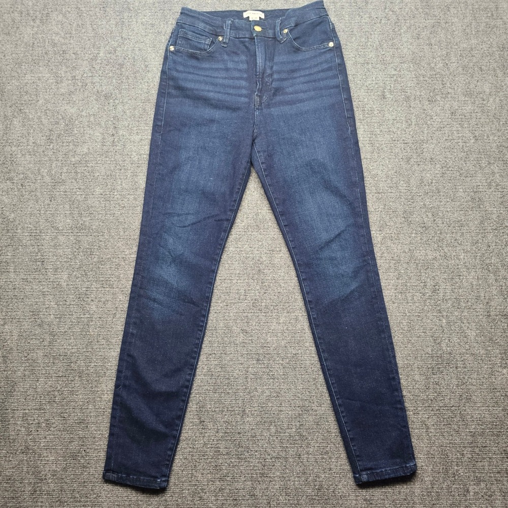 Good American High Rise Skinny Jeans Dark Wash Blue GL873CET Size 6 28
